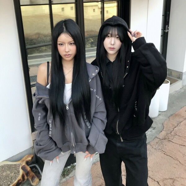 틴스튜디오,(UNISEX) 2Am stud zip-up hoodie_4colors