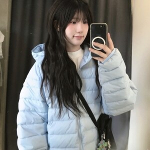 shun 라이트 다운 후드 패딩
